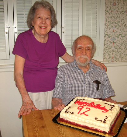 My dad, with my mom, on his 92nd birthday, November, 2013